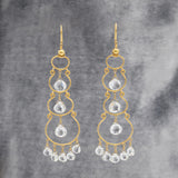 Madilyn Safran White Topaz & 18kt Gold Chandelier Earrings