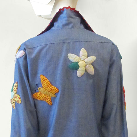 Vintage Cross Stitch Floral Shirt