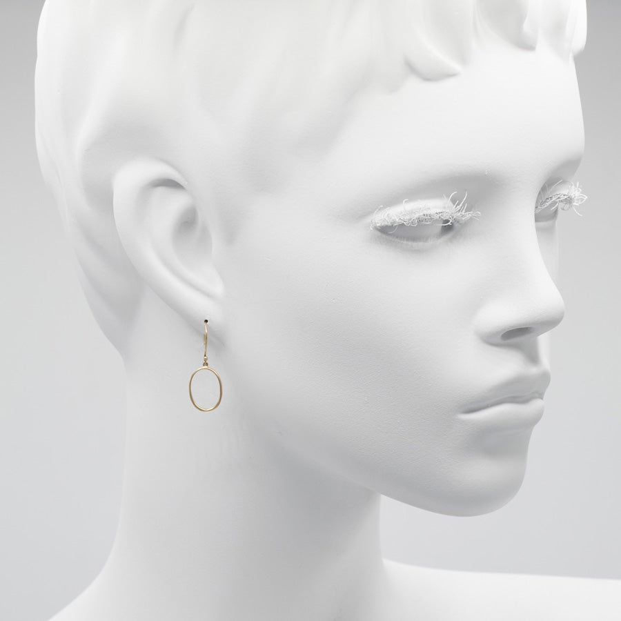 Marion Cage 14kt Gold "O" Drop Earrings