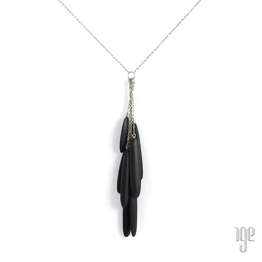 Ebony Wood Cluster Necklace