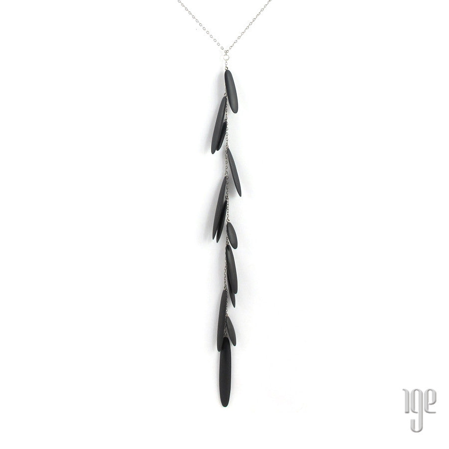 Ebony Waterfall Wood Necklace