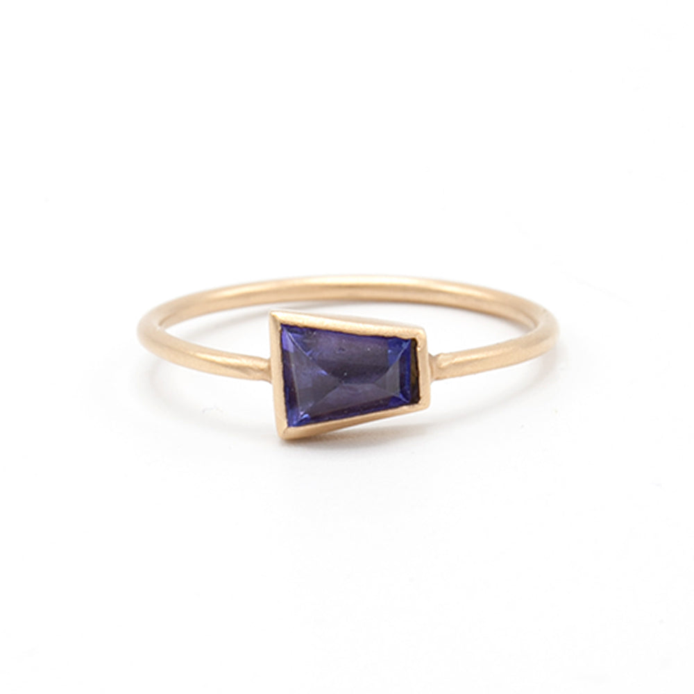 Marion Cage | Geo Tanzanite Rose Gold Stacking Ring | One of a kind