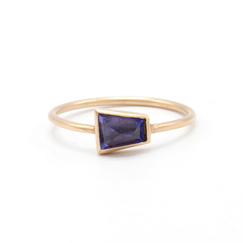 Marion Cage | Geo Tanzanite Rose Gold Stacking Ring | One of a kind