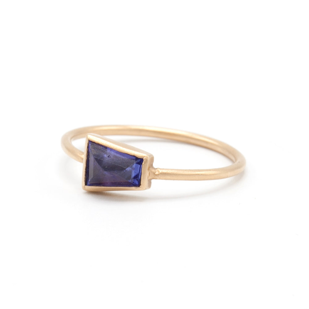 Marion Cage | Geo Tanzanite Rose Gold Stacking Ring | One of a kind