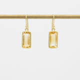 Medium Vertical Baguette Earring | Citrine