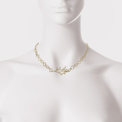 Paper & Brass Bead Necklace | Ivory