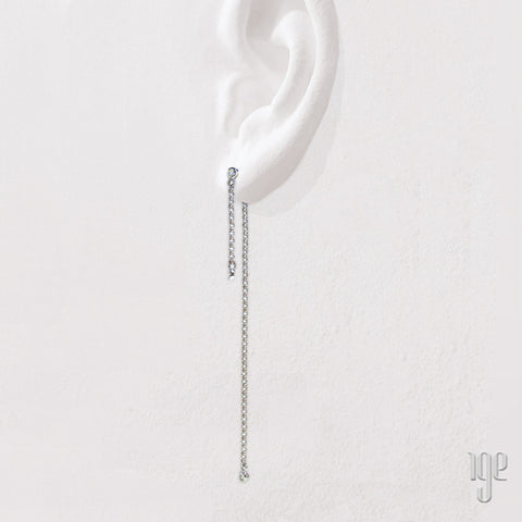 Two in One Diamond & Chain Drop Earrings