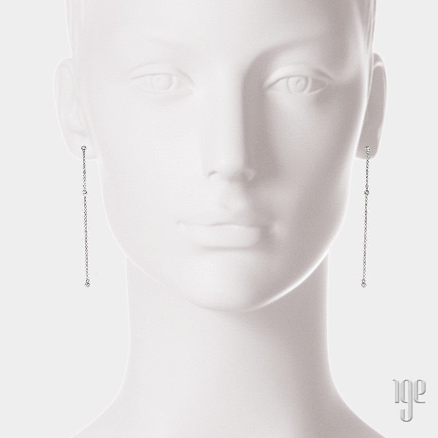 Diamond chain on sale drop earrings