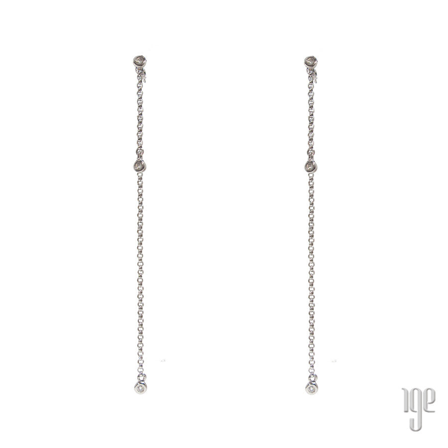 Two in One Diamond & Chain Drop Earrings