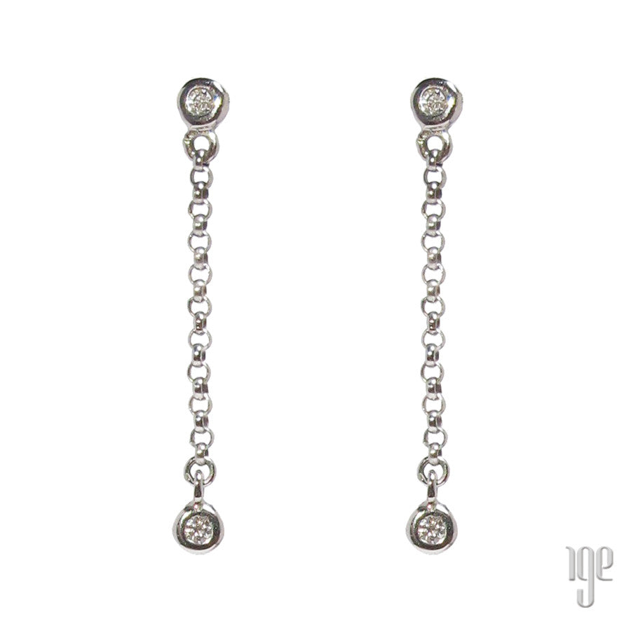 Two in One Diamond & Chain Drop Earrings