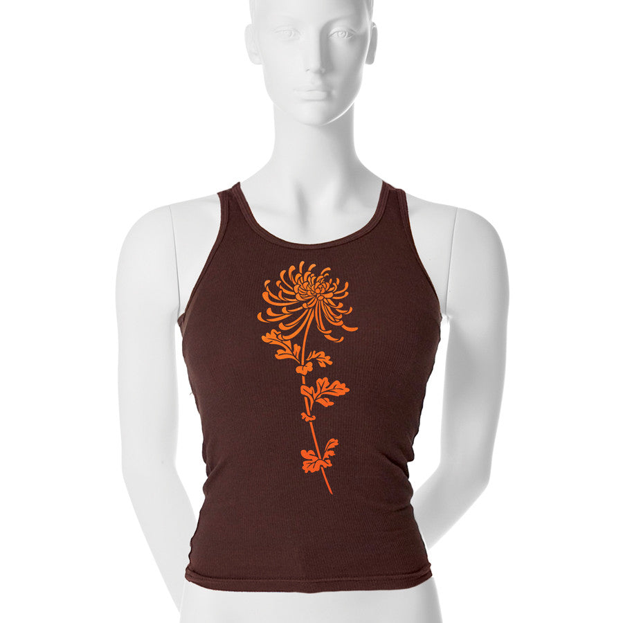 Flocked Mum Tank Top - 1 (SM) / brown / orange - 2 (MD) / brown / orange - 3 (LG) / brown / orange
