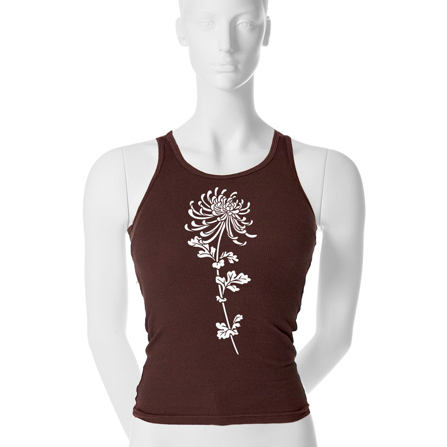 Flocked Mum Tank Top - 1 (SM) / brown / white - 2 (MD) / brown / white - 3 (LG) / brown / white