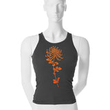 Flocked Mum Tank Top - 1 (SM) / grey / orange - 2 (MD) / grey / orange - 3 (LG) / grey / orange