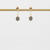 Pilli Diamond Oval Pavé Earrings | Black