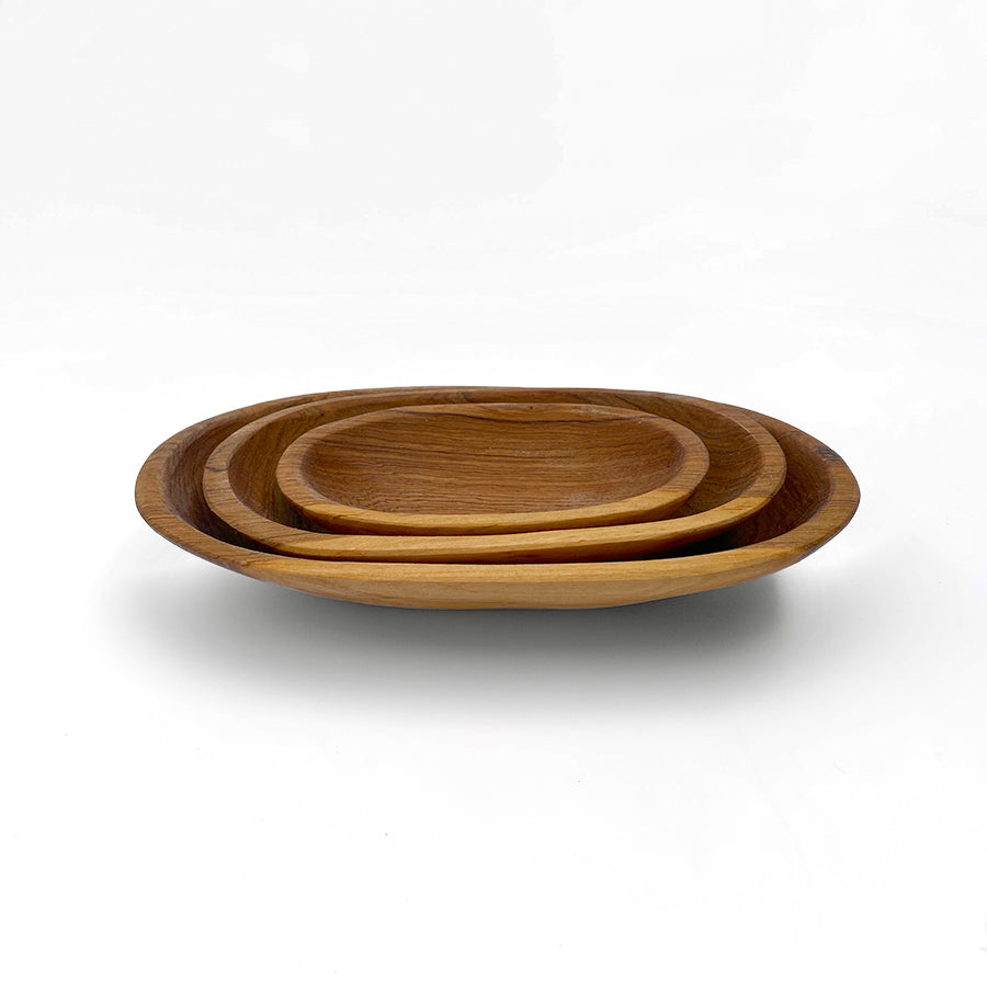 Handmade Oval Olivewood Nesting Bowls | Set of 3