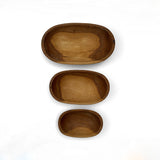 Handmade Oval Olivewood Nesting Bowls | Set of 3