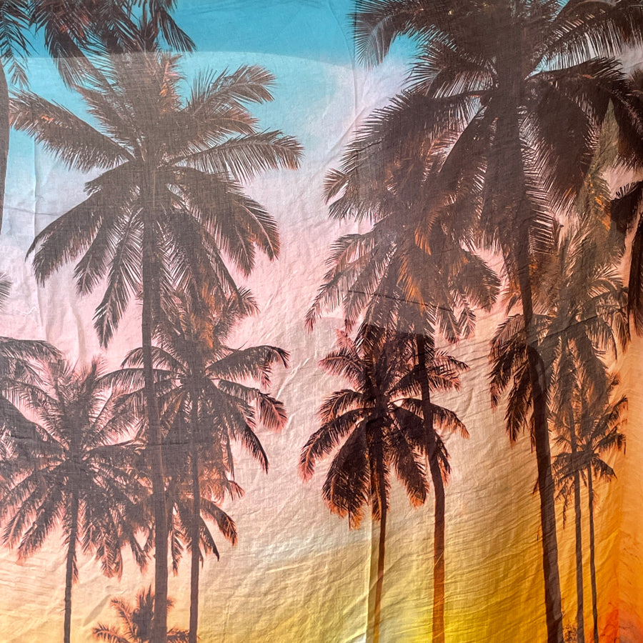 Picturesque Printed Scarf | Palm Trees | Italy