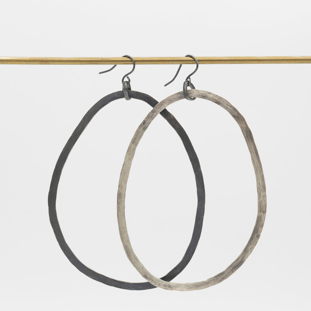 Two Tone Extra Large Abstract Hoop Earrings