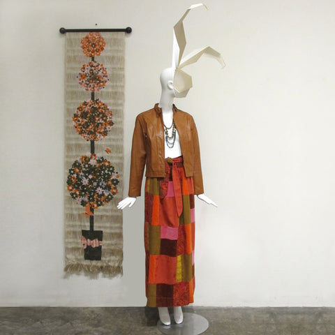 70s Tribal Print Sleeveless Maxi Dress