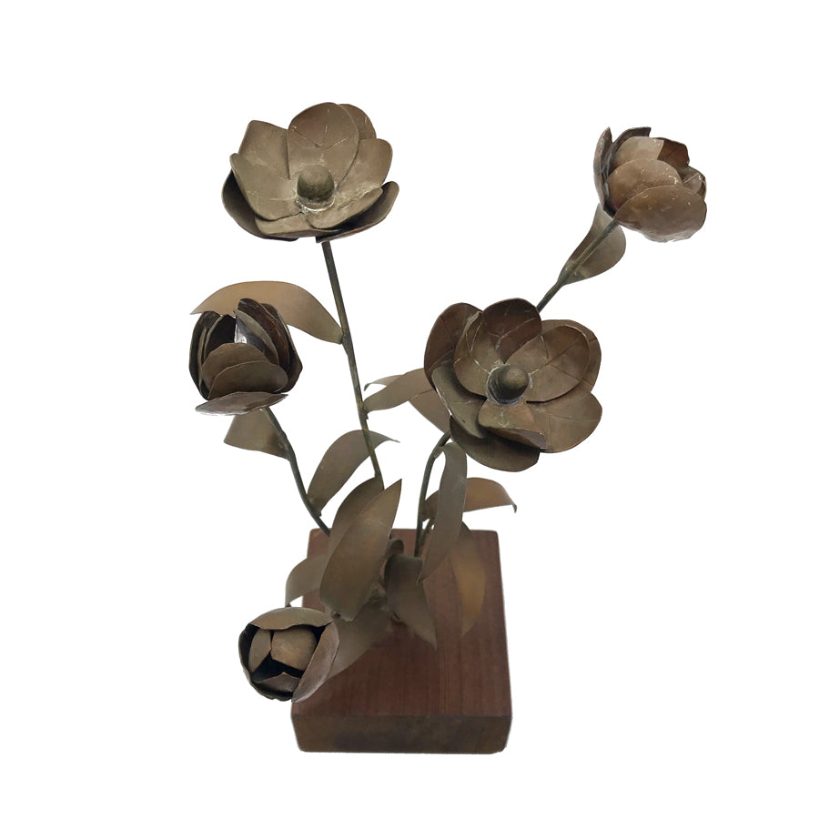 Vintage Petite Copper Posie Flower Sculpture