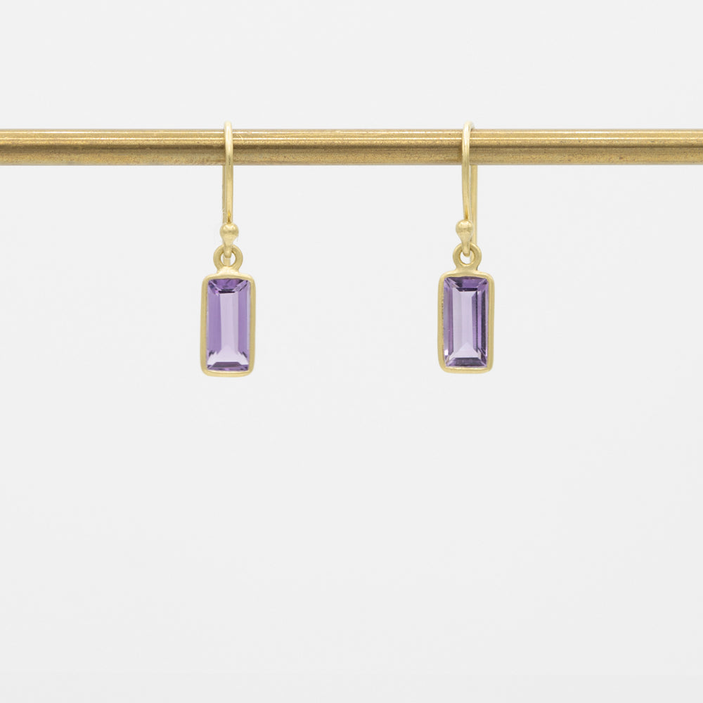 Petite Vertical Baguette Earring | Amethyst