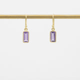 Petite Vertical Baguette Earring | Amethyst