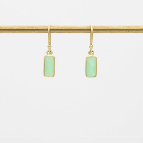 Petite Vertical Baguette Earring | Chrysoprase