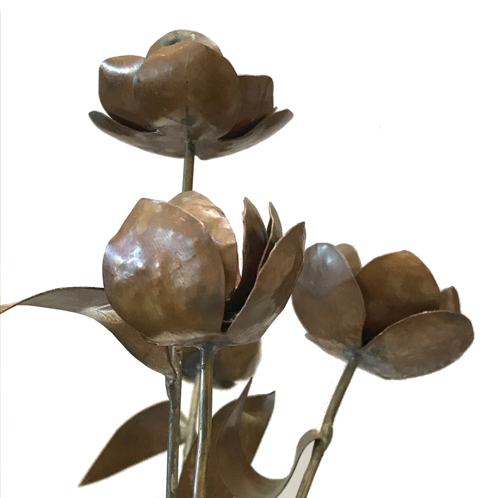 Vintage Petite Copper Posie Flower Sculpture