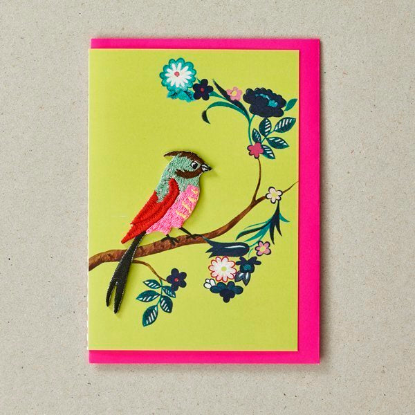 Floral Bird 'Patch' Card