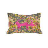 Pig Pillow - dark floral / hot pink foil / 12x18