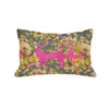 Pig Pillow - dark floral / hot pink foil / 12x18