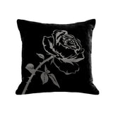 Rose Pillow - black / gunmetal foil