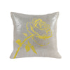 Rose Pillow - linen oatmeal / gold foil