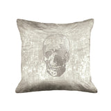 Skull Pillow - metallic taupe / gunmetal foil