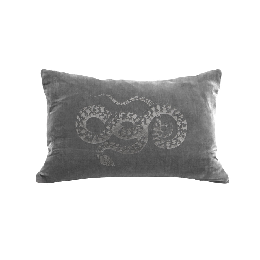 Snake Pillow - platinum / gunmetal foil