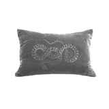 Snake Pillow - platinum / gunmetal foil