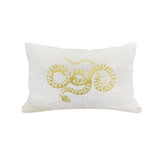 Snake Pillow - linen ivory / gold foil - linen oatmeal / gold foil
