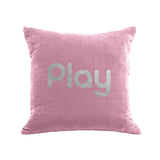 Play Pillow - antique pink / gunmetal foil / 18 x 18"
