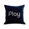 Play Pillow - navy / gunmetal foil / 18 x 18