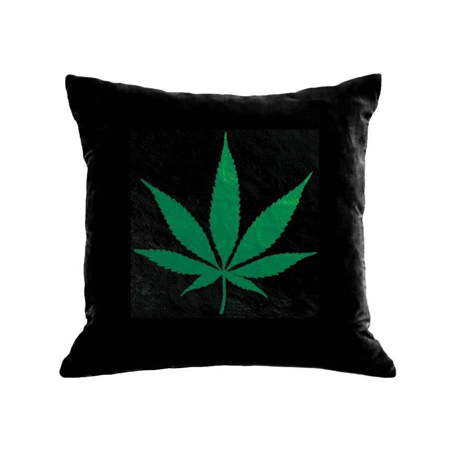 Pot Pillow - black / green foil
