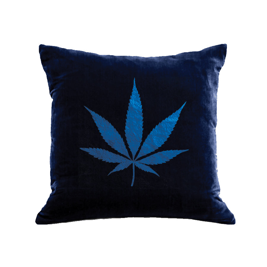 Pot Pillow - navy / blue foil