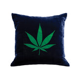 Pot Pillow - navy / green foil
