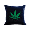 Pot Pillow - navy / green foil