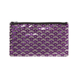 cherry blossom pouch - grape / gunmetal foil