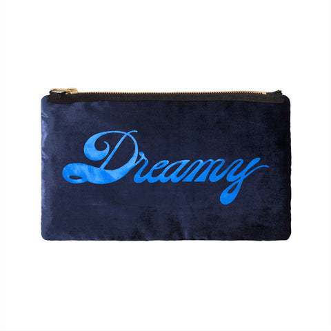 leather gilded print pouch