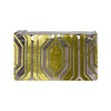 geo pouch - moss / gold foil - moss / gunmetal foil