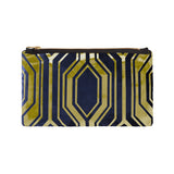 geo pouch - navy / gold foil