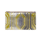 geo pouch - platinum / gold foil