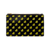 heart print pouch - black / gold foil