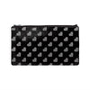 heart print pouch - black / gunmetal foil